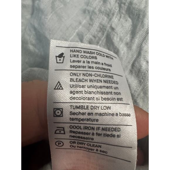 Vince Textured Open Deep V-Front Shirt Cardigan – Icy Baby Blue – Size 3X - Picture 8 of 8